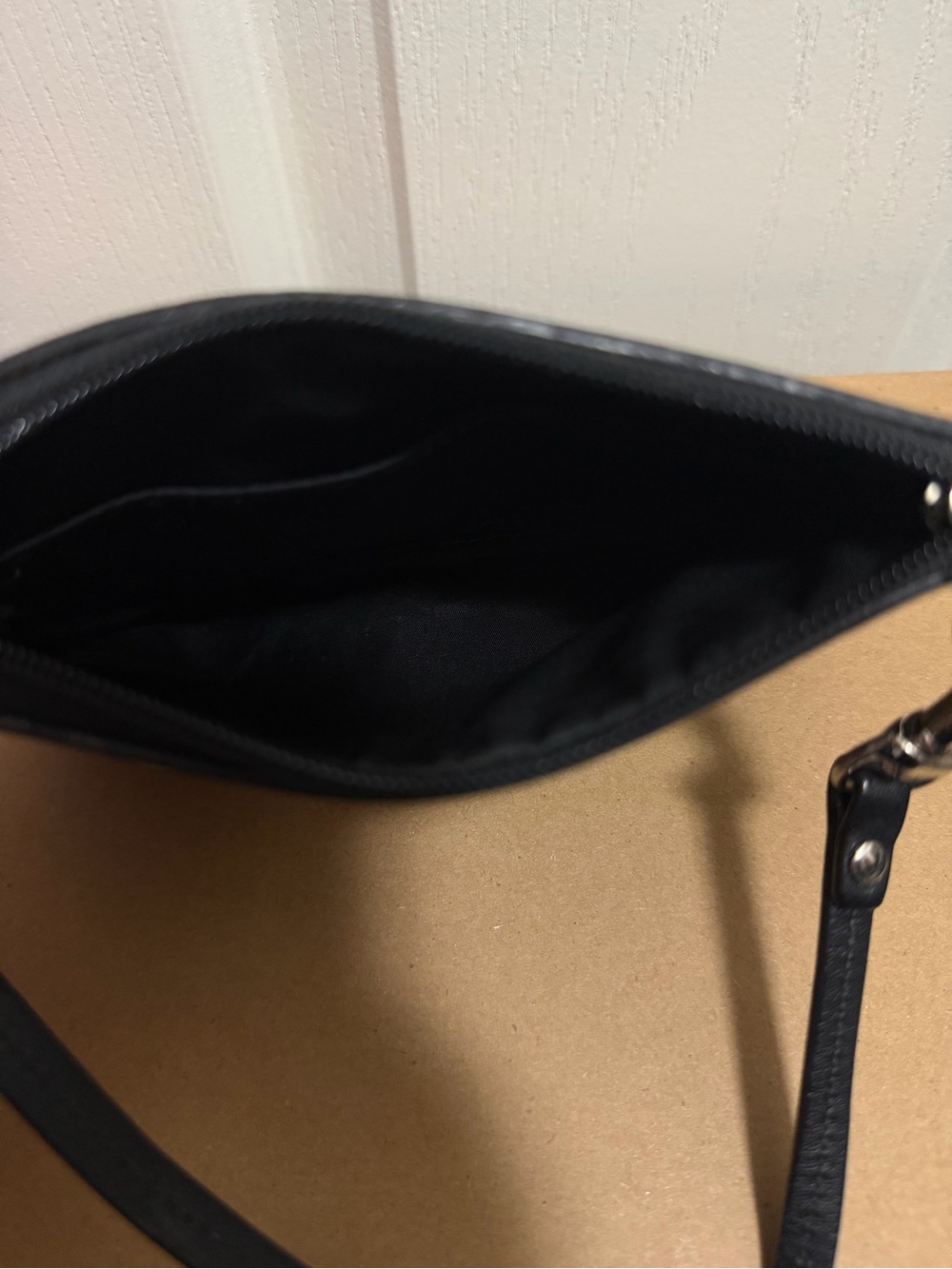 Coach Black & Grey Signature Canvas Wristlet - Picture 3 of 3